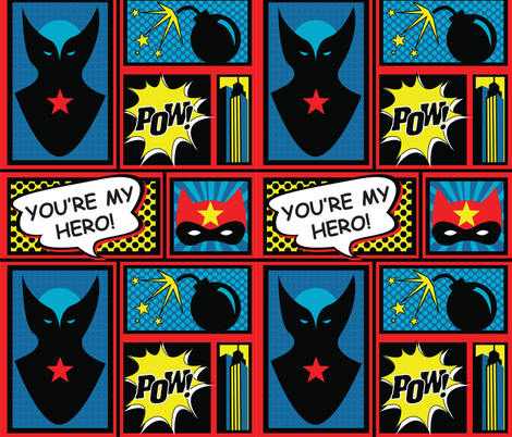 You're My Hero fabric by sketchcreative on Spoonflower - custom fabric