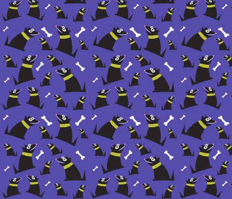 Dog and bone fabric by deborahjackel on Spoonflower - custom fabric