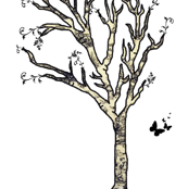Toile Trees and Butterflies White and Cream
