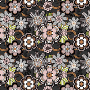 Mehndi Flowers in Dark Background