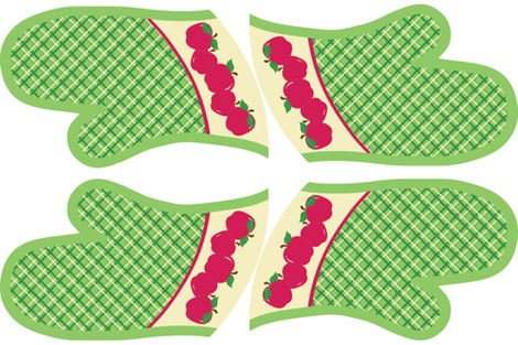 Red Apples Oven Mitts fabric by designtrends on Spoonflower - custom fabric