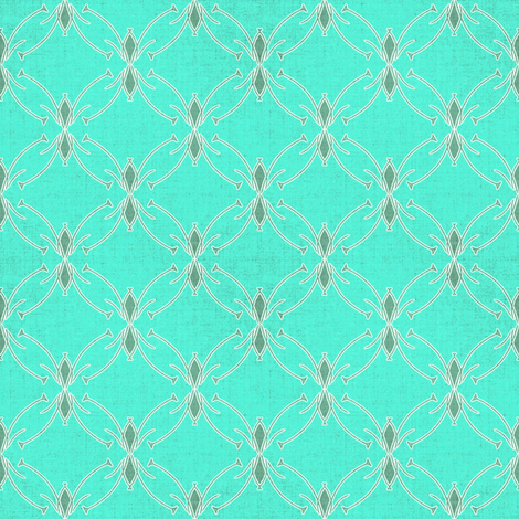 Turquoise Mod Floral Coordinate fabric by joanmclemore on Spoonflower - custom fabric