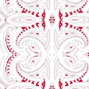 Tribal Koru red and white