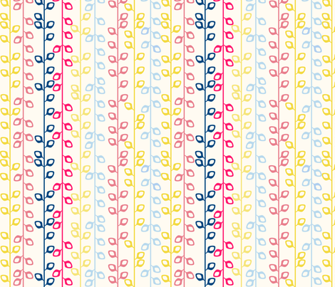 Striped leaves fabric by blimblimb on Spoonflower - custom fabric