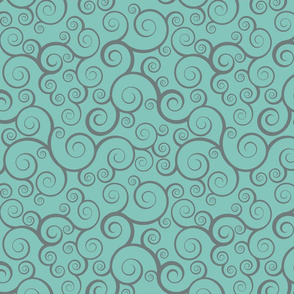 Fancy Swirls - Teal
