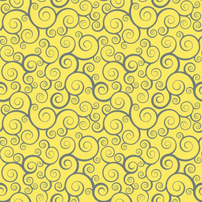 Fancy Swirls - Yellow