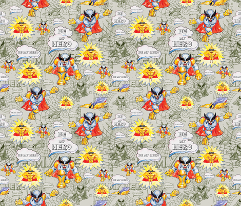 Be my hero fabric by milenagaytandzhieva on Spoonflower - custom fabric