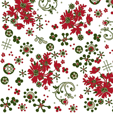 Christmas flora / white fabric by paragonstudios on Spoonflower - custom fabric