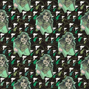 Oscar Wilde in Greens with Organic Shapes & Lilies