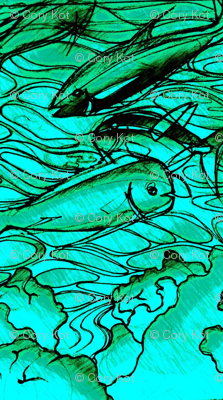 Mahi Opa Ahi Aqua print