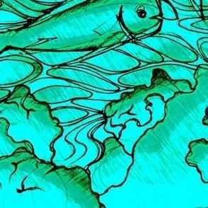 Mahi Opa Ahi Aqua print