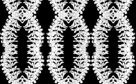 Flower Lei, Puakinikini, tiare flower fabric by waiomaotiki on Spoonflower - custom fabric