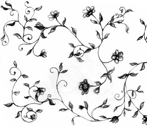 floralsketch fabric by msnina on Spoonflower - custom fabric