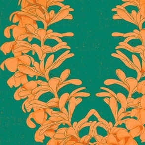 Puakinikini yellow-orange Lei, tiare flower