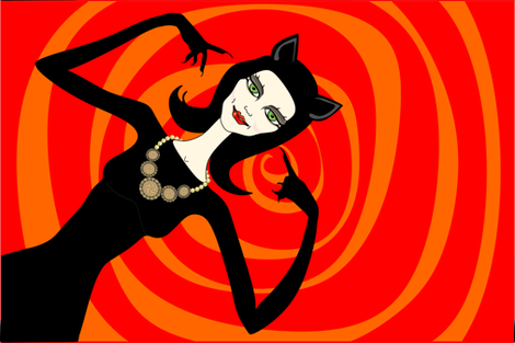 Catwoman (red) fabric by bippidiiboppidii on Spoonflower - custom fabric