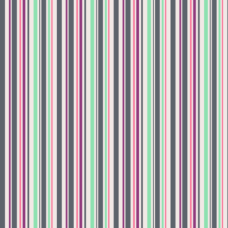 minty melon berry grey stripe fabric by pinkbrain on Spoonflower - custom fabric