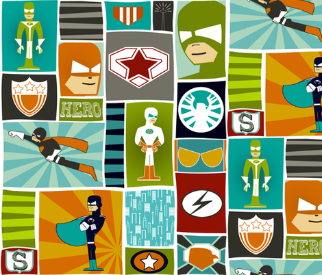 Cool Comic Book Heroes fabric by natitys on Spoonflower - custom fabric