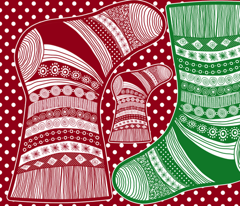 christmass stockings 1 fabric by nadja_petremand on Spoonflower - custom fabric