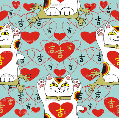 I Heart Being Lucky in Light Teal