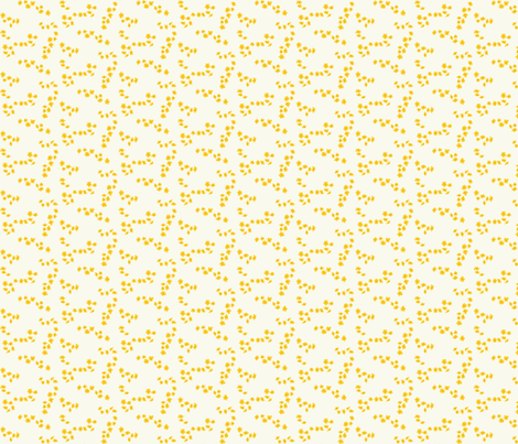 Yellow plum blossom on white fabric by oceanpien on Spoonflower - custom fabric