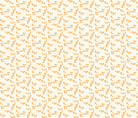 Orange plum blossom on white fabric by oceanpien on Spoonflower - custom fabric