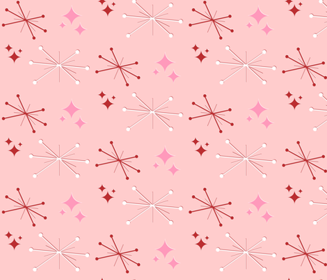Retro Atomic - Pink fabric by luckylucille on Spoonflower - custom fabric