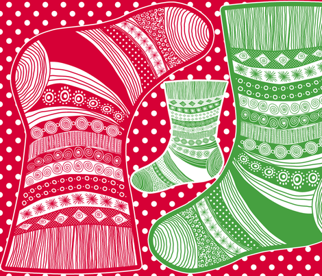 christmass stockings fabric by nadja_petremand on Spoonflower - custom fabric