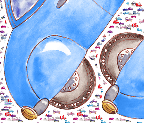 pilow_car_blue fabric by nadja_petremand on Spoonflower - custom fabric