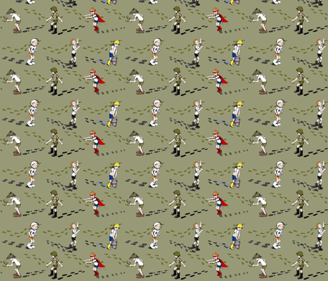 In My Hero's Footsteps - Khaki fabric by gail_mcneillie on Spoonflower - custom fabric