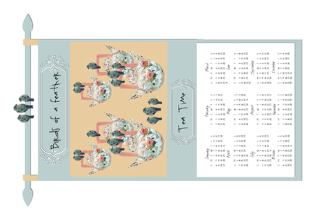 Birds of a Feather 2013 Calendar Linen Cotton Canvas wall hanging fabric by karenharveycox on Spoonflower - custom fabric