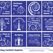 Curly Swirly Holiday Cocktail Napkins