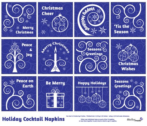 Curly Swirly Holiday Cocktail Napkins