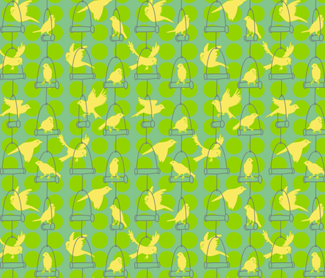 Swinging Canaries fabric by elainethebrain on Spoonflower - custom fabric