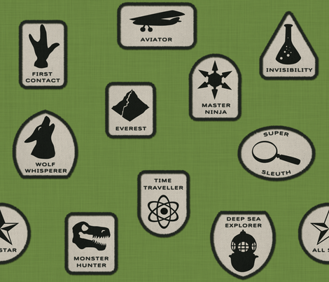 Heroic Merit Badges fabric by francine on Spoonflower - custom fabric
