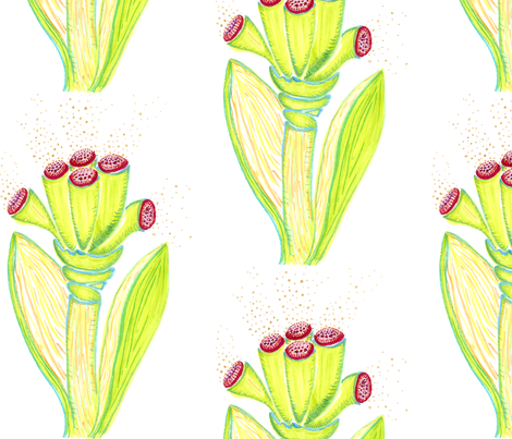fantasy_flower--greeen fabric by kcs on Spoonflower - custom fabric