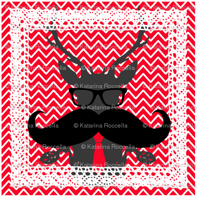 stag head geek festive napkins