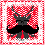 stag head geek festive napkins