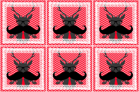 stag head geek festive napkins fabric by katarina on Spoonflower - custom fabric