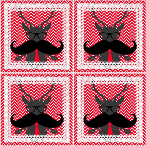 stag head geek festive napkins