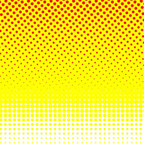 CMYK halftone gradient - red/yellow/white