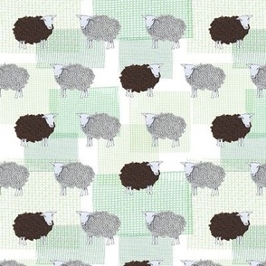 little sheep, handmade with cloth & paper