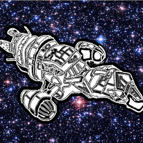 Hand Drawn Space Ship Pillow Pattern DIY Project