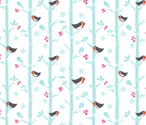 Snow birds fabric by pattern_bakery on Spoonflower - custom fabric