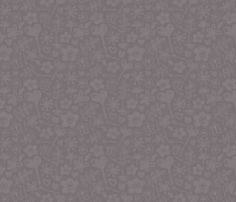 Scribble Flowers Mocha fabric by rosiesimons on Spoonflower - custom fabric