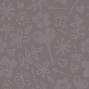 Scribble Flowers Mocha