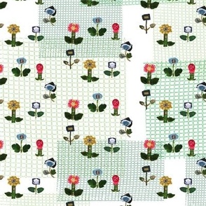 flower meadow, handmade with cloth & paper