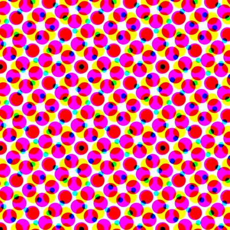 CMYK halftone dots - lipstick pink fabric by weavingmajor on Spoonflower - custom fabric