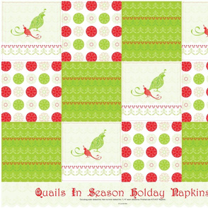 Quails in Season - Twelve Holiday Cocktail Napkins