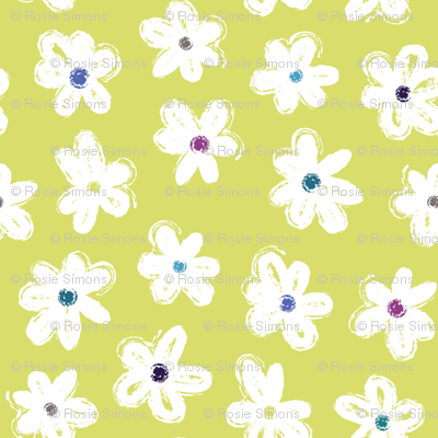 Scribble Flowers Lime