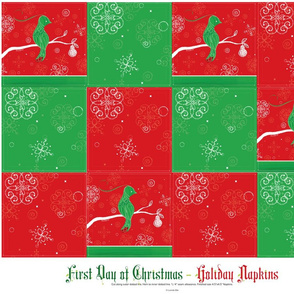 First Day of Christmas - Holiday Cocktail Napkins